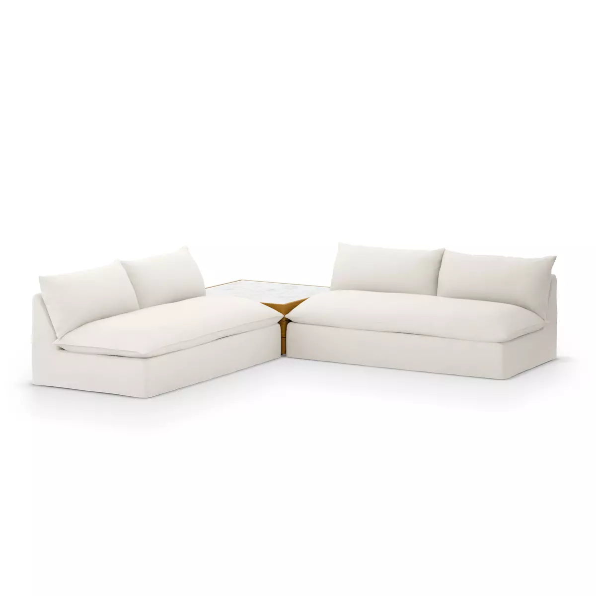 Grant Outdoor Piece Sectional W Coffee Table Faye Cream Four Hands