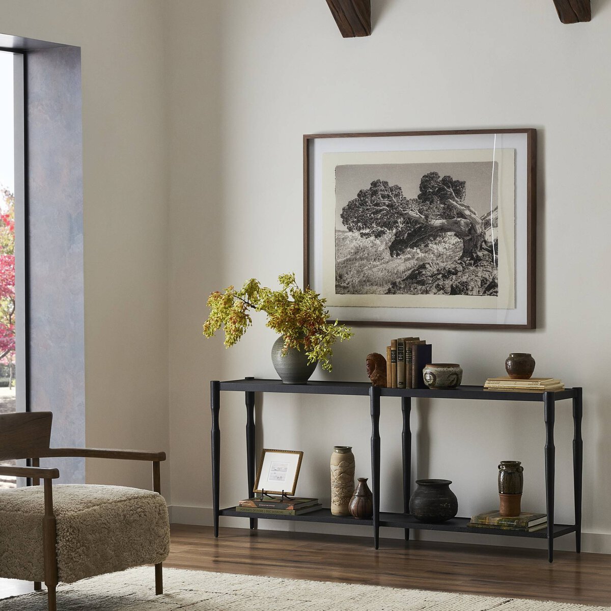 Augusta Console Table Textured Iron Four Hands