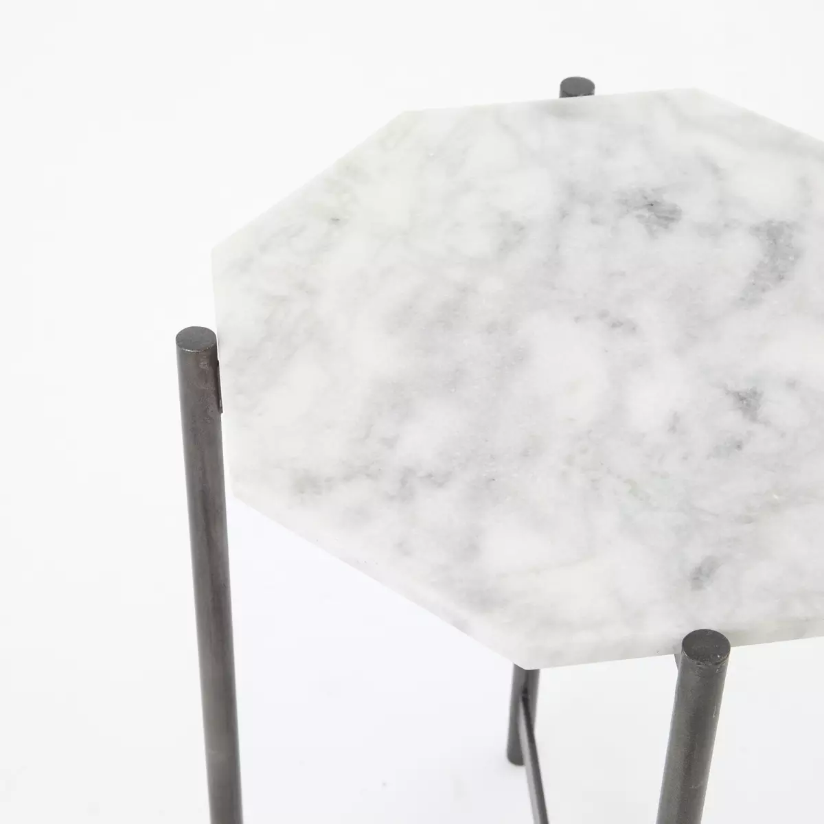 Adair Side Table Polished White Marble Four Hands