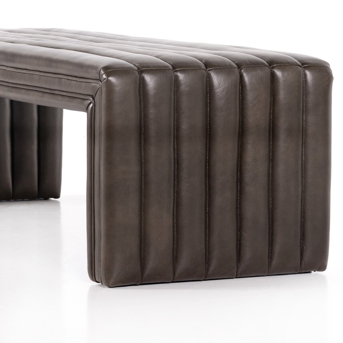 Four hands leather bench discount
