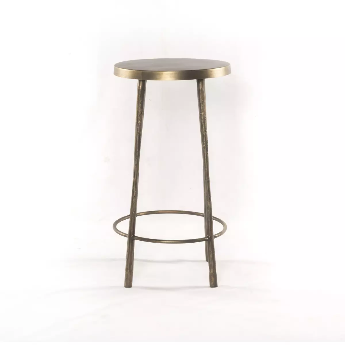 Westwood Bar Counter Stool Hammered Aged Brass Four Hands