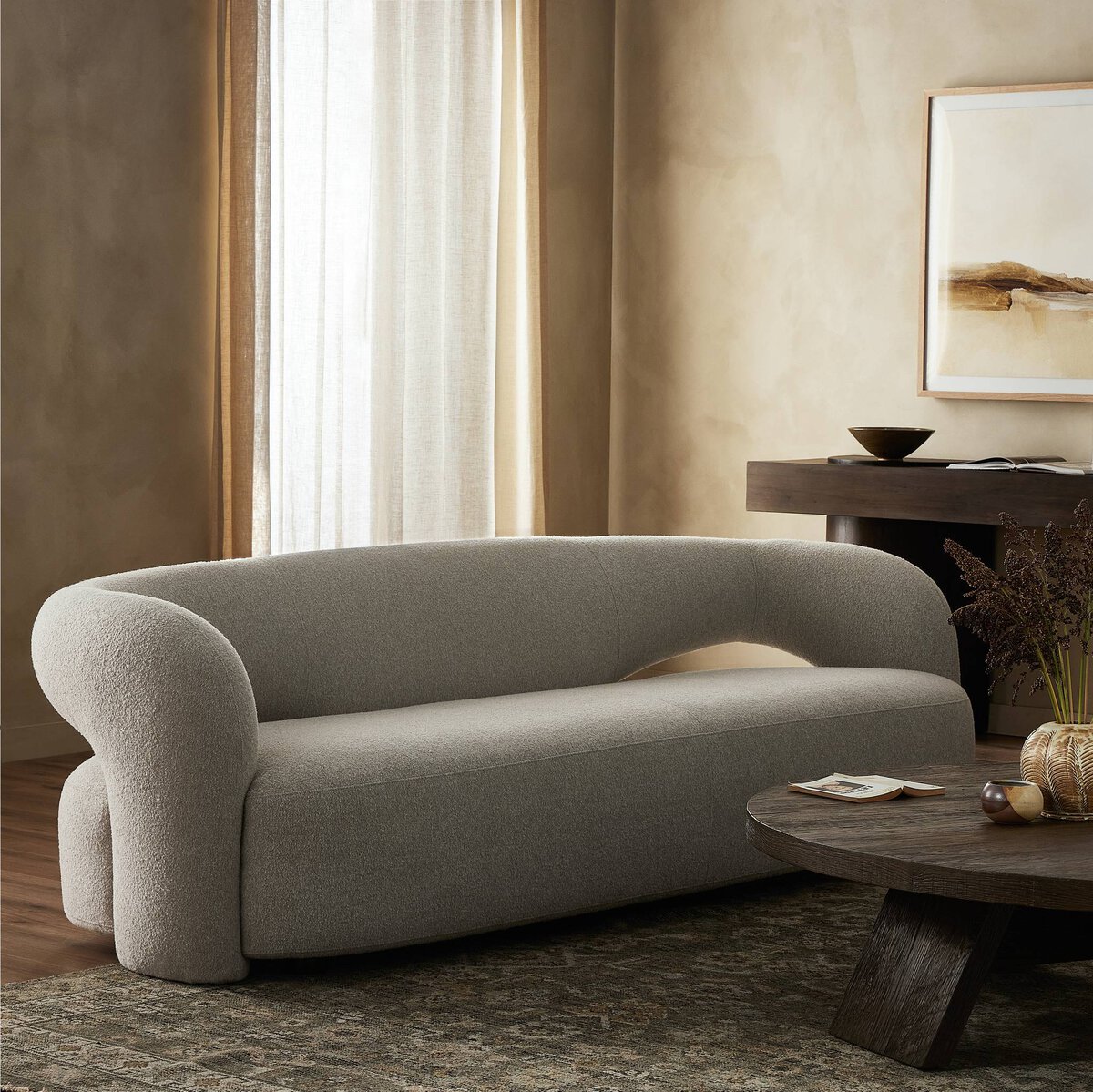 Mazie Sofa Crete Pebble Four Hands