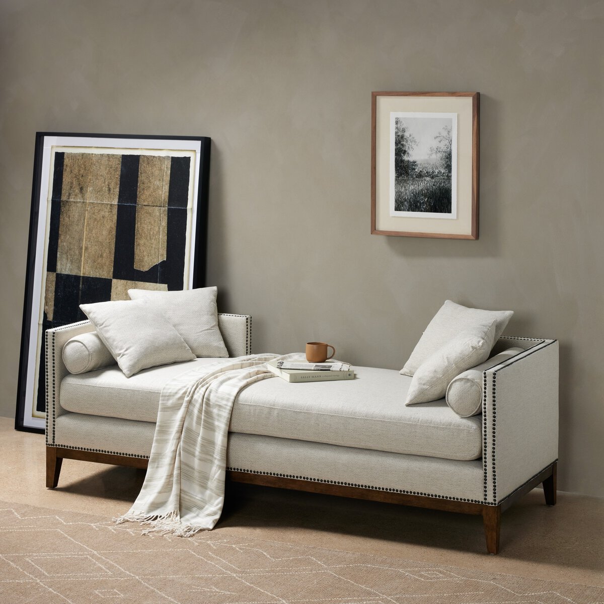 Mercury Double Chaise Noble Platinum Four Hands