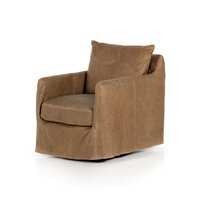 Banks Slipcover Swivel Chair Palermo Drift Four Hands