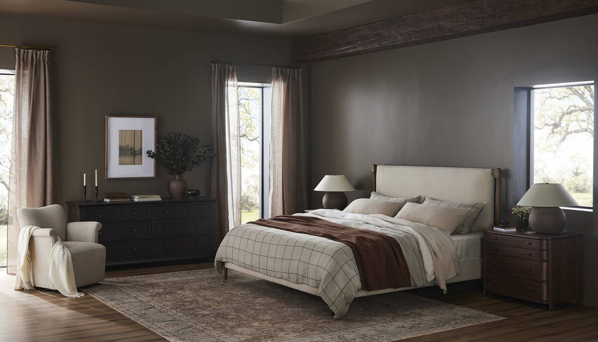 Geoffrey Wide Dresser Smoked Black Veneer Four Hands