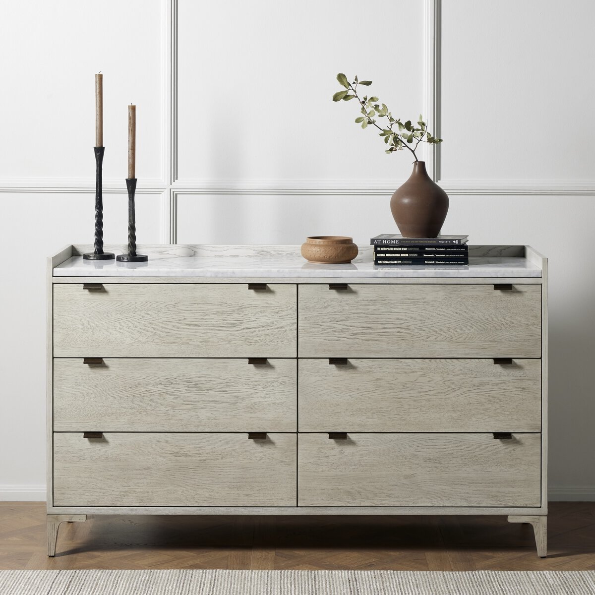 Viggo 6 Drawer Dresser Vintage White Oak Four Hands