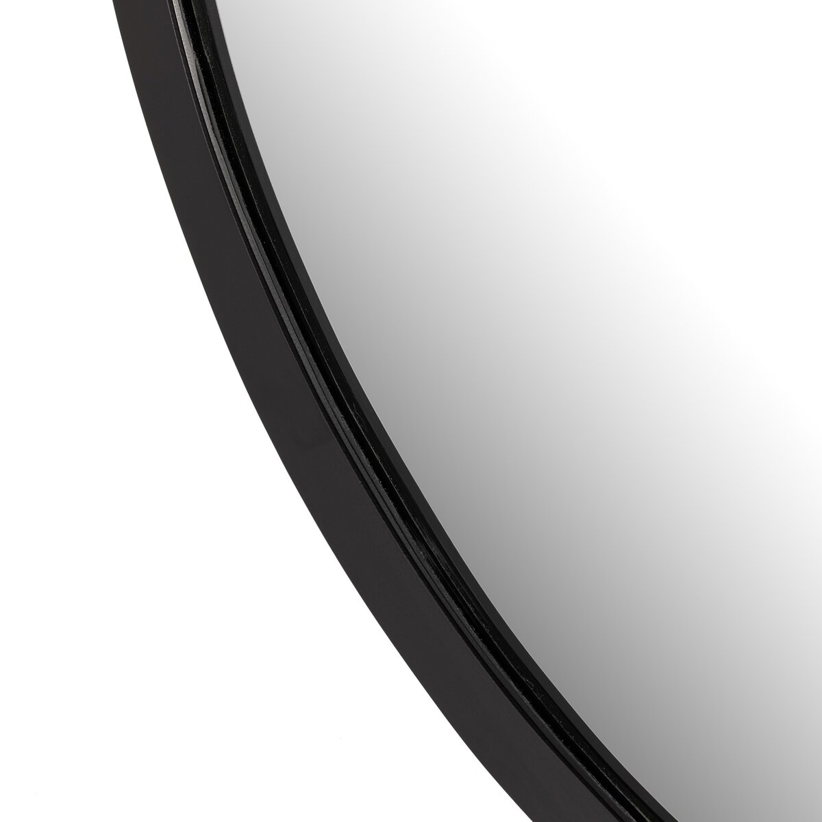 Hyde Round Mirror Black Aluminum Four Hands