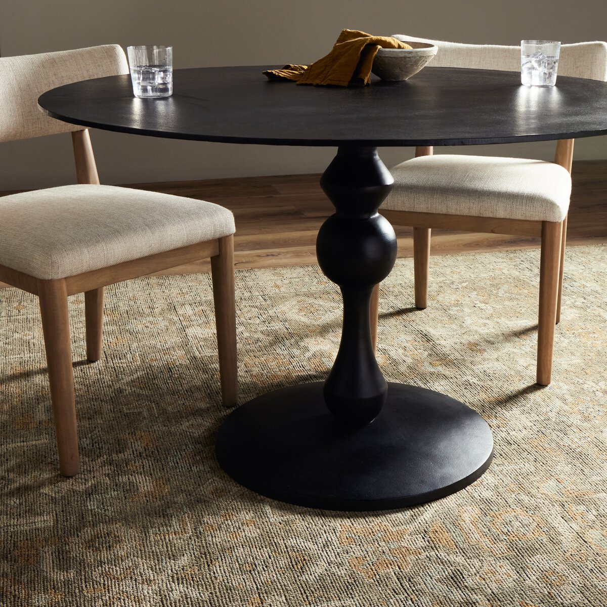 Black round bistro table sale