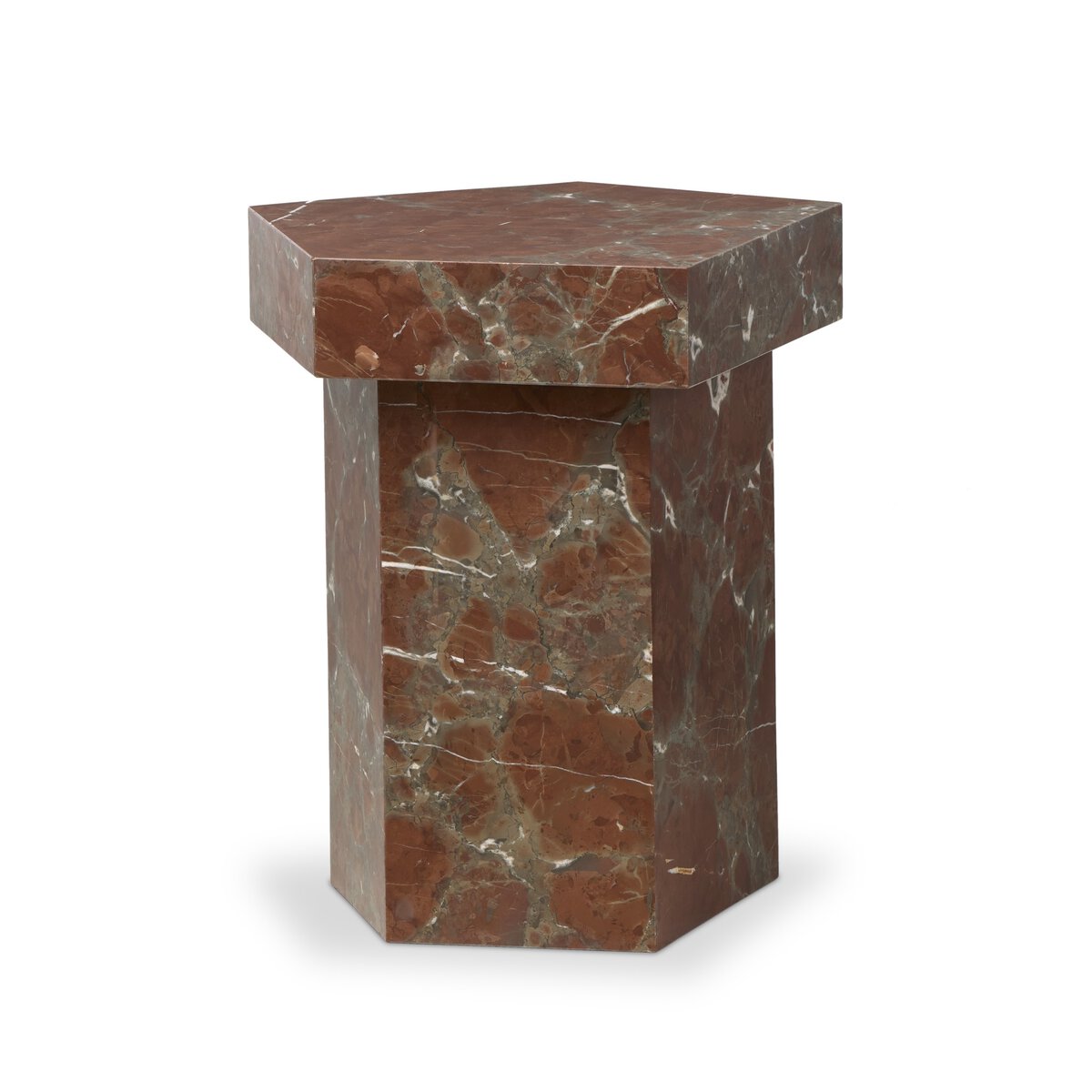 Brando End Table Smoke and Russet Marble Four Hands
