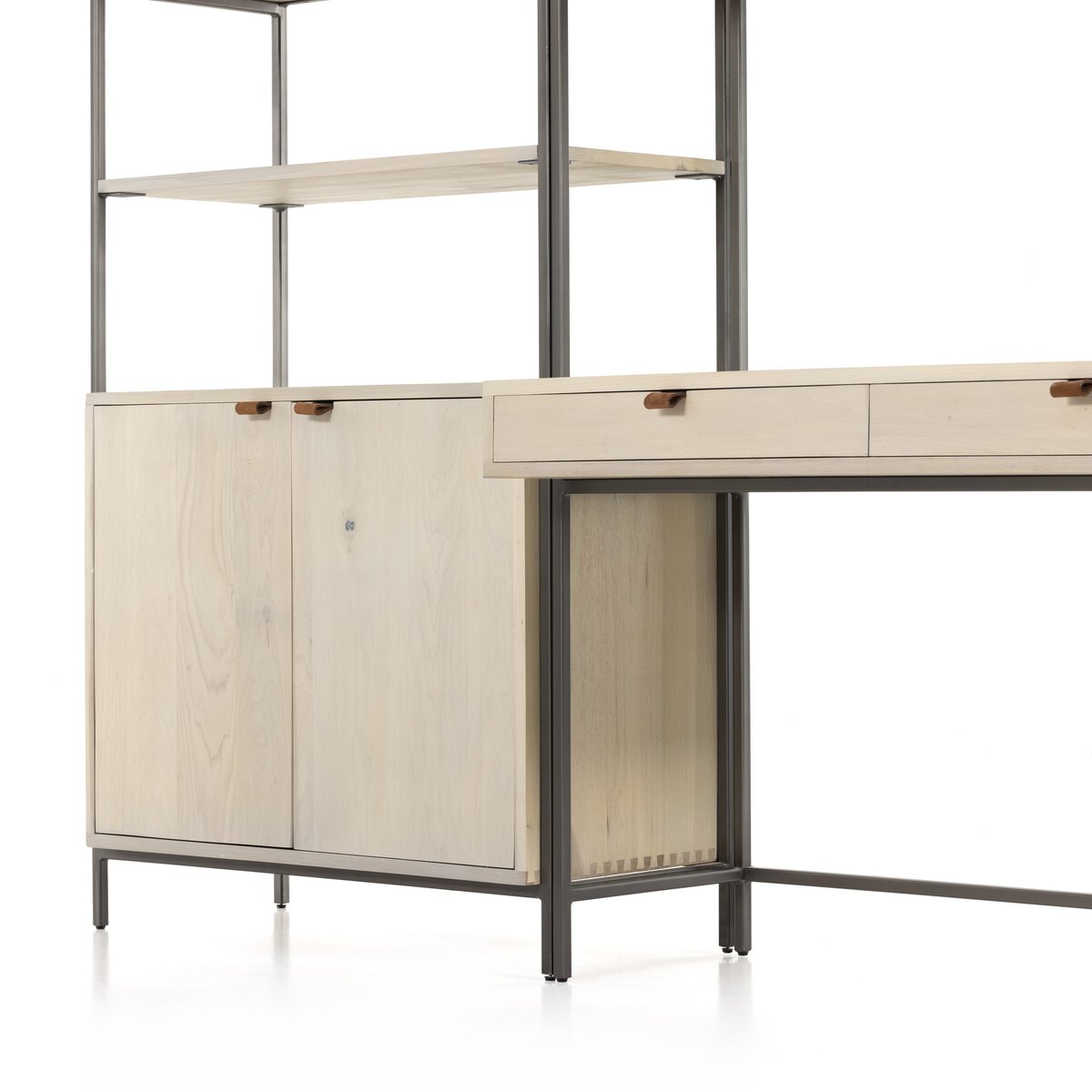 Trey Modular Wall Desk With 1 Bookcase Dove Poplar Four Hands