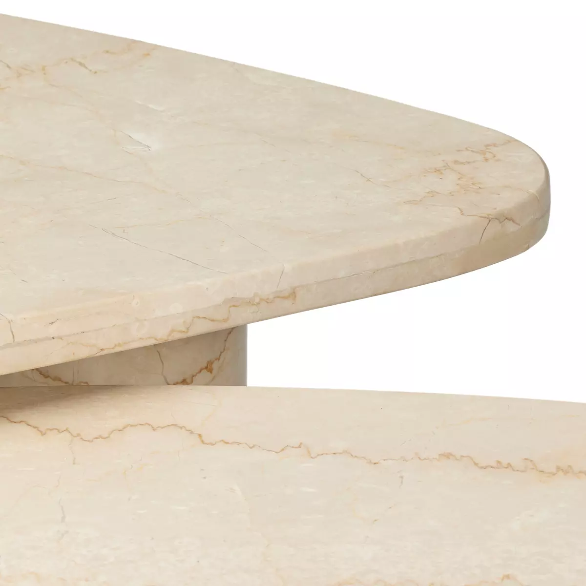 Zion Coffee Table Set Cream Marble Four Hands