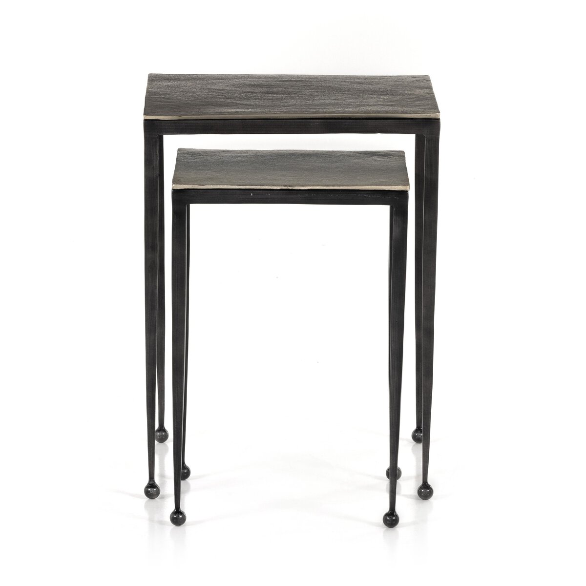 Dalston Nesting End Table Raw Antique Nickel Four Hands