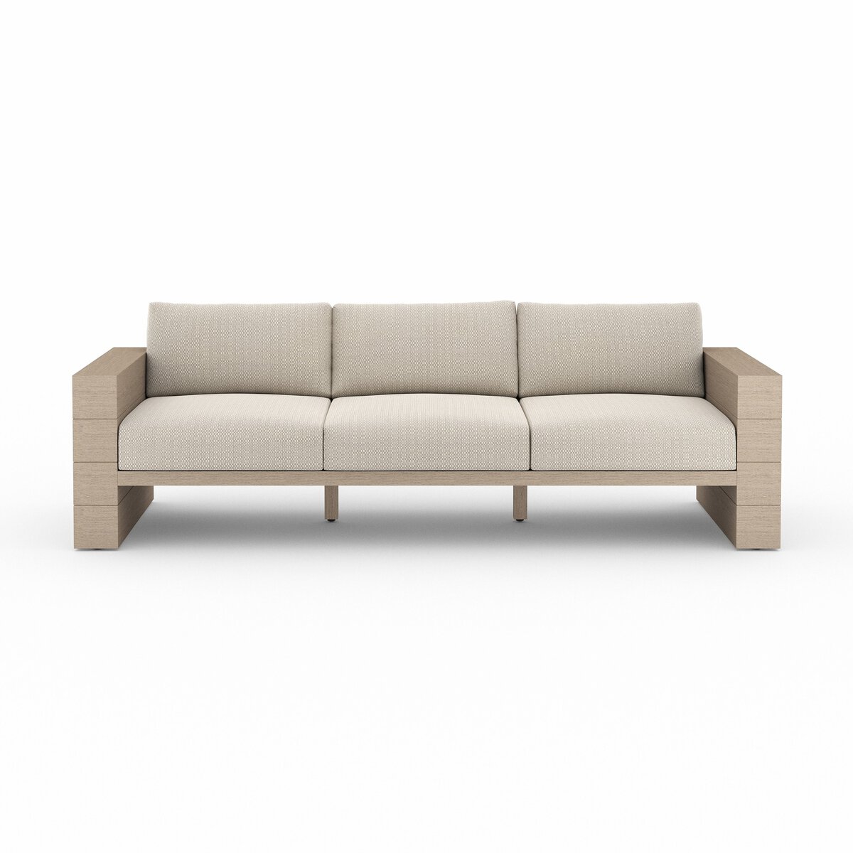 Leroy Outdoor Sofa, Washed Brown Faye Sand Four Hands