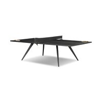 District Eight Ping Pong Table Ink Black Leather Four Hands