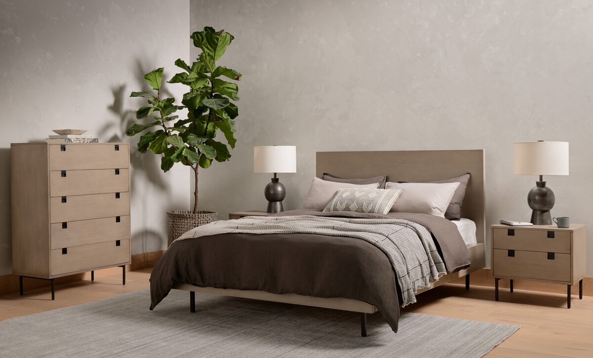 Carly 2 Drawer Nightstand Grey Wash Veneer Four Hands