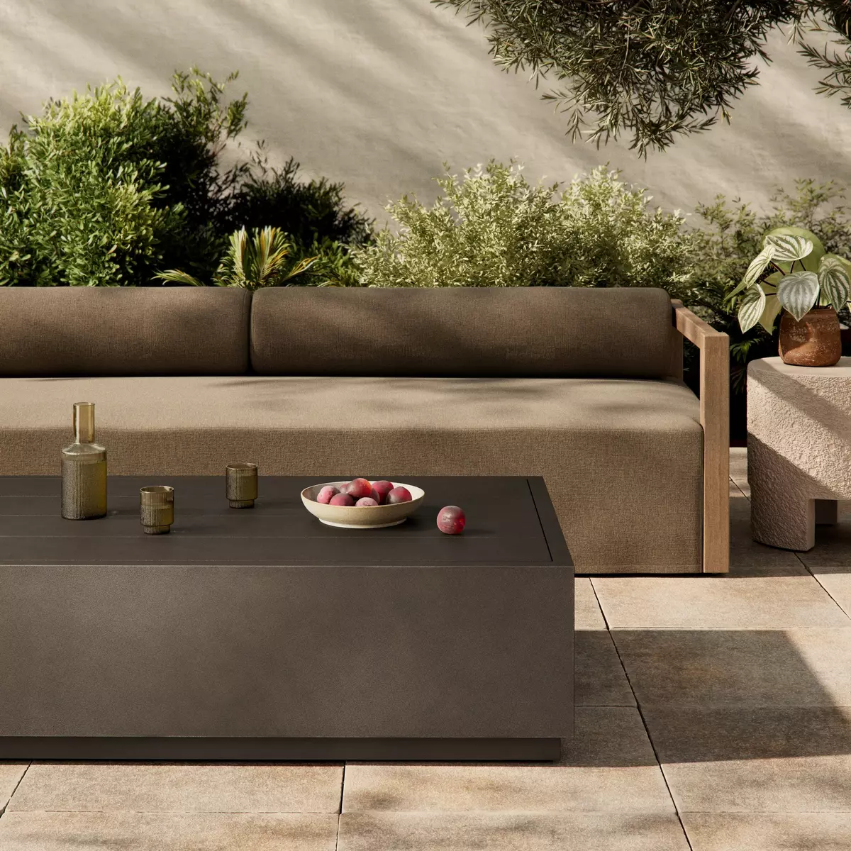 Messo Outdoor Metal Coffee Table Bronze Four Hands
