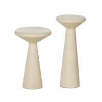 Ravine Concrete Accent Tables, Set Of 2 Parchment White Four Hands