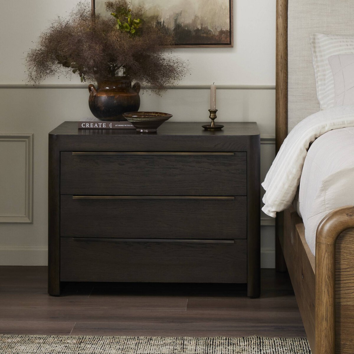 その他 Bush de Brunt dinner out Estate Brown Wood 4 Door Sideboard Buffet By Nate Berkus +