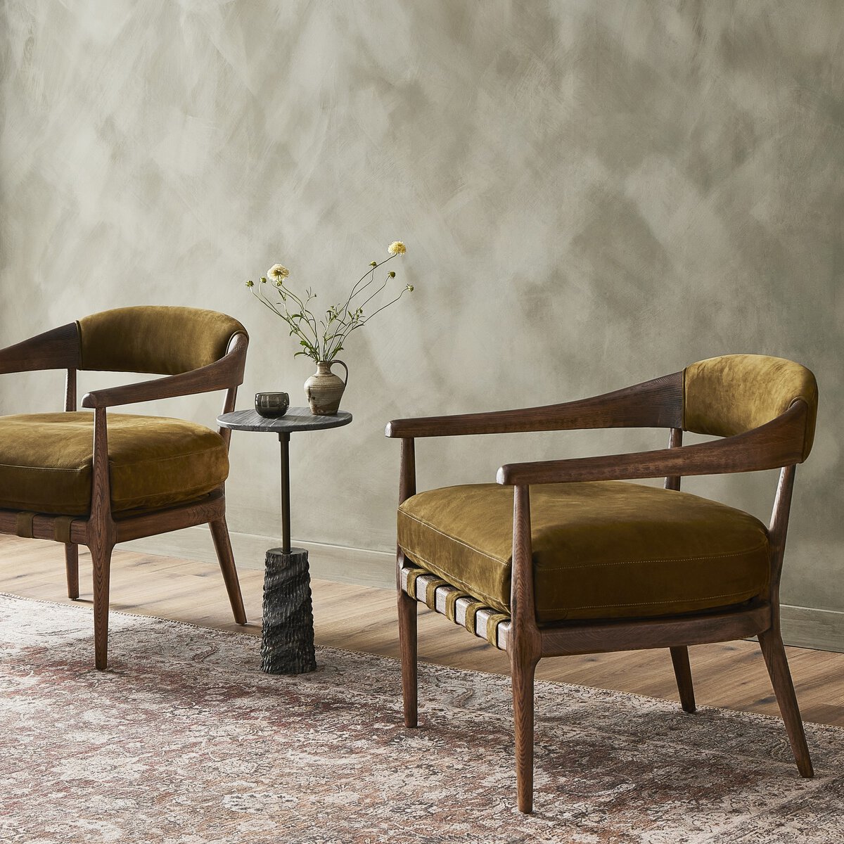 Dane Chair Cottswald Moss Nubuck Four Hands