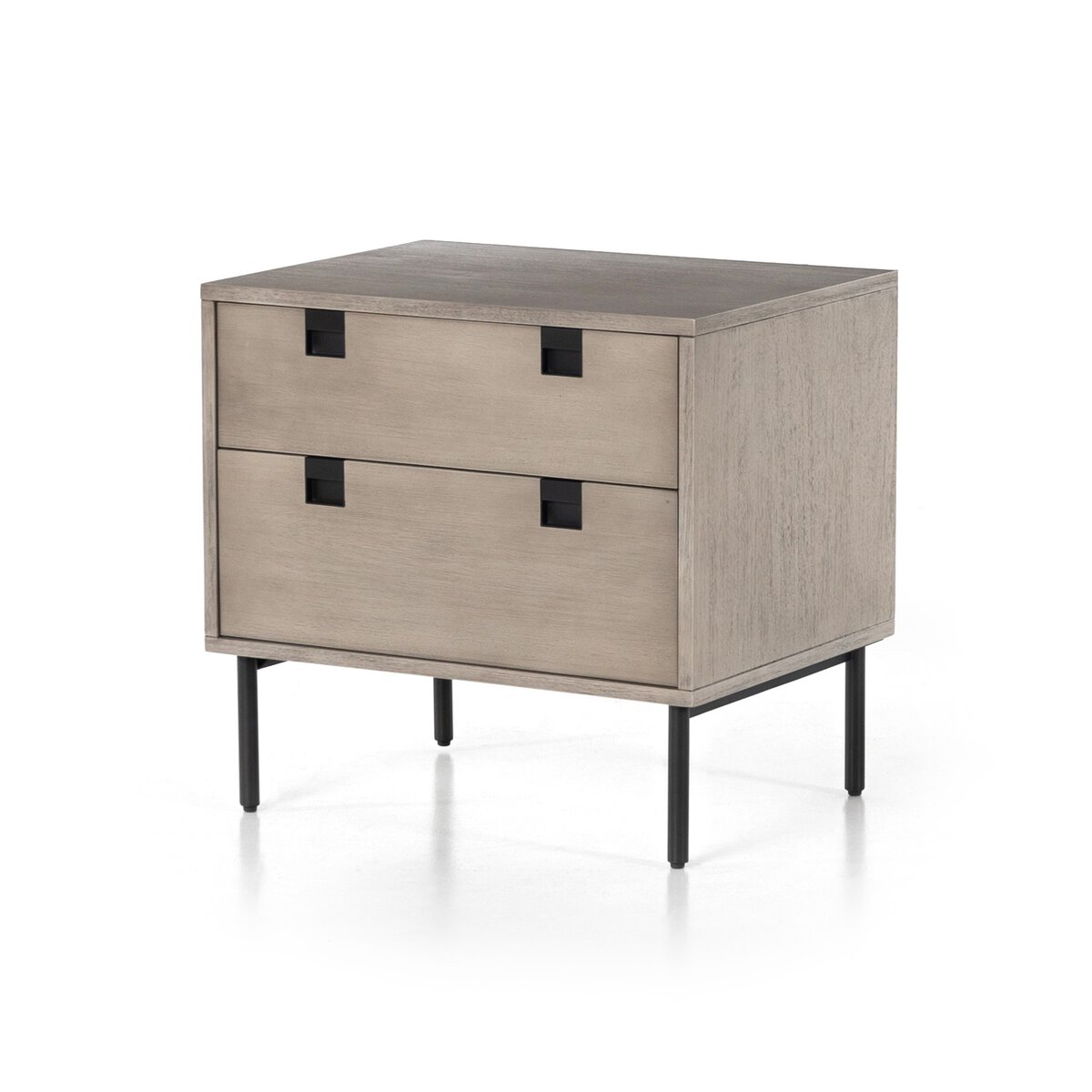 Carly 2 Drawer Nightstand Grey Wash Veneer Four Hands