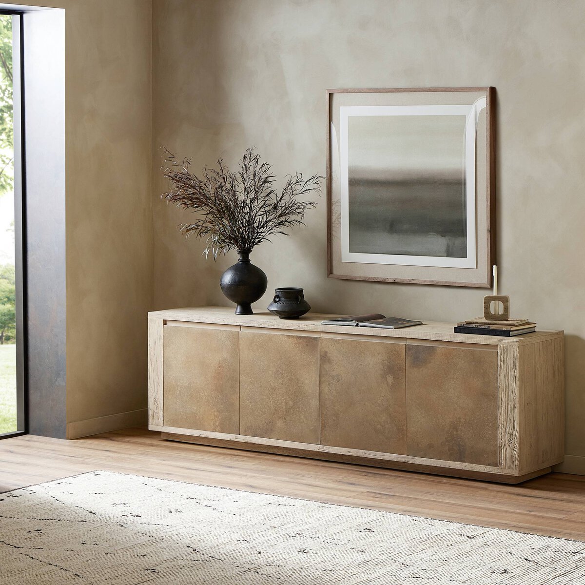 Redondo Media Console Bleached Alder Four Hands