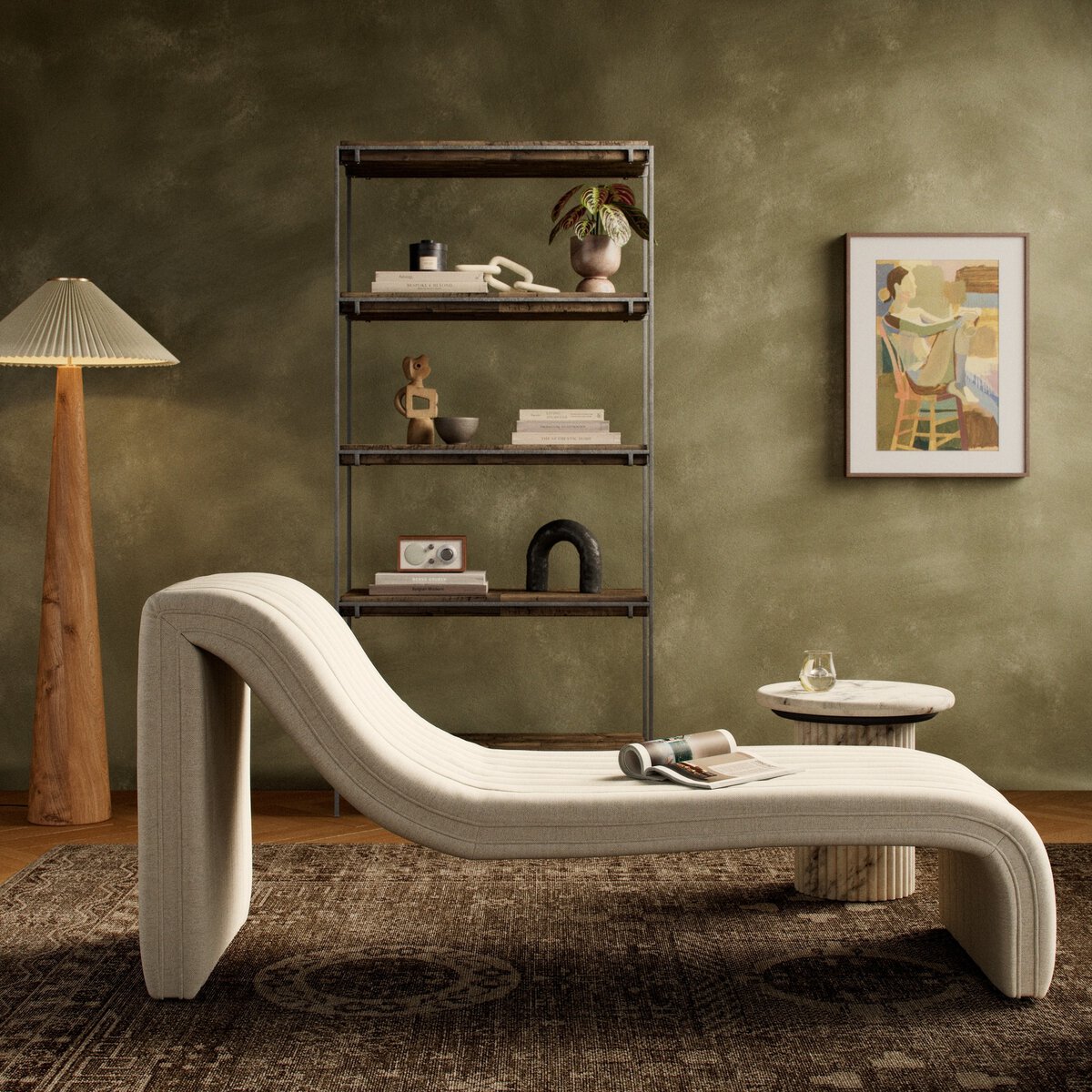 Augustine Chaise Lounge Dover Crescent Four Hands