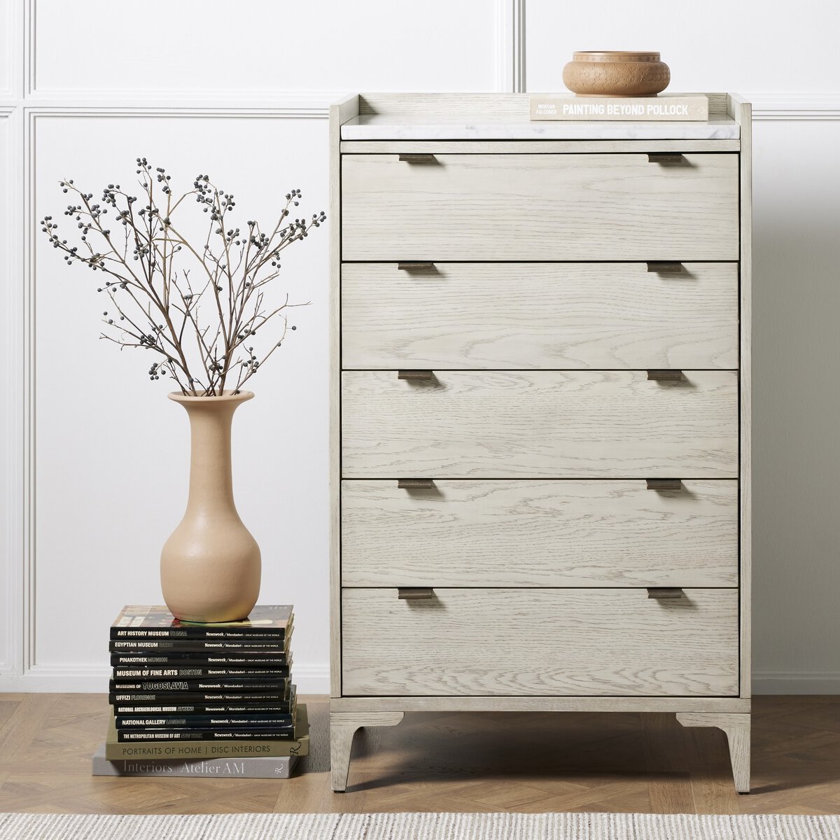 Viggo Tall Dresser Vintage White Oak Four Hands