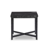 Hammered Iron End Table Charcoal Marble Four Hands