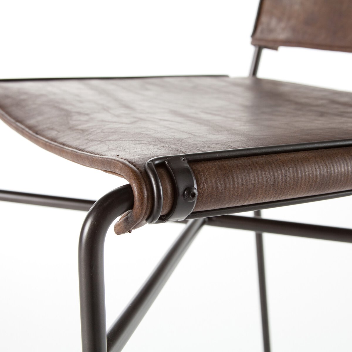 Wharton Bar Counter Stool Distressed Brown Four Hands