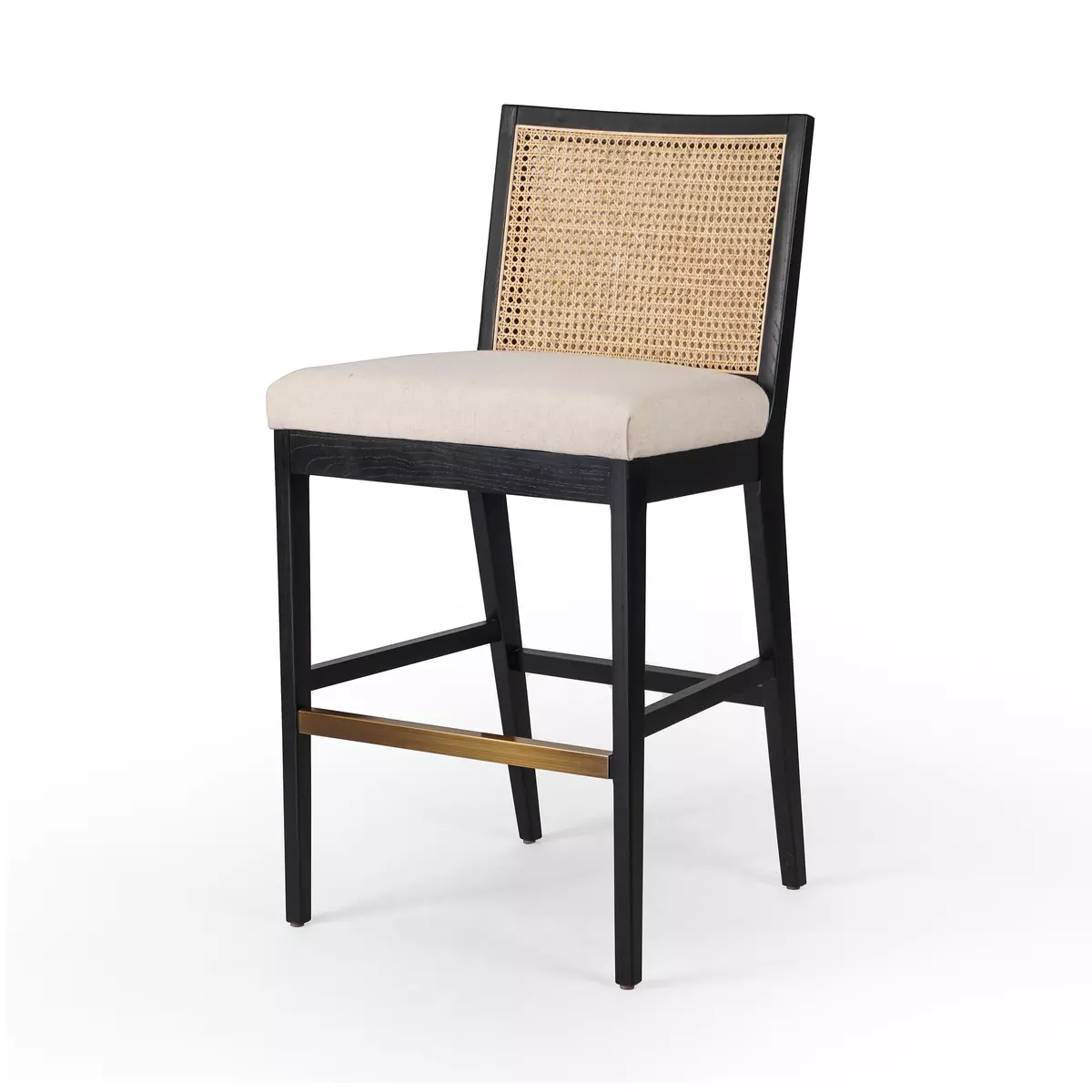 Black and deals cane counter stool