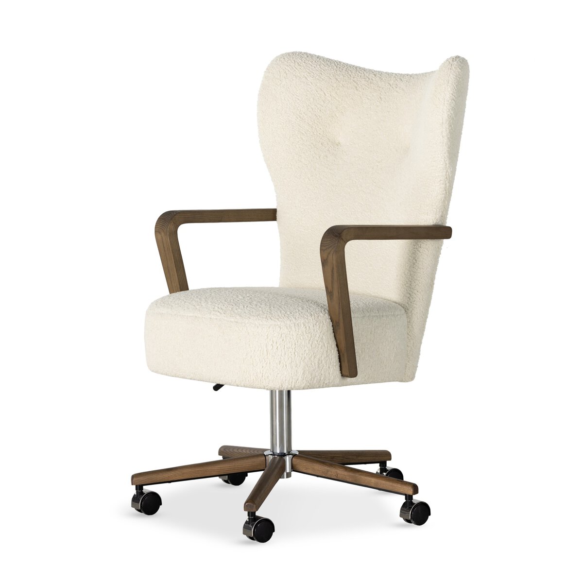 Melrose Desk Chair Sheepskin Natural Four Hands