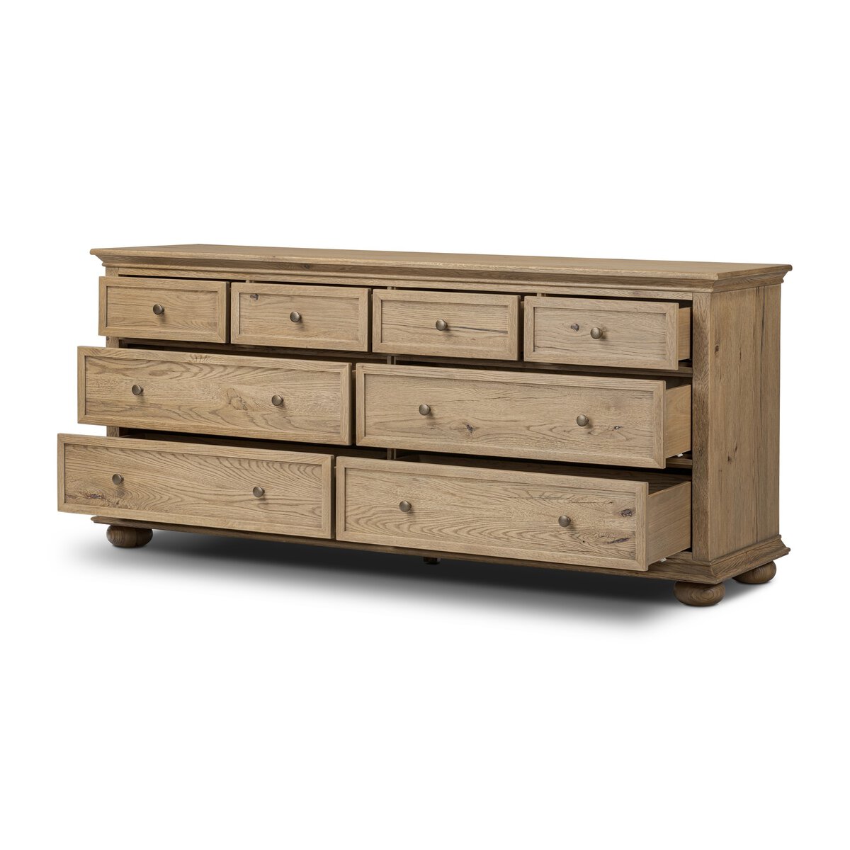 Geoffrey Wide Dresser Worn Oak Veneer Four Hands