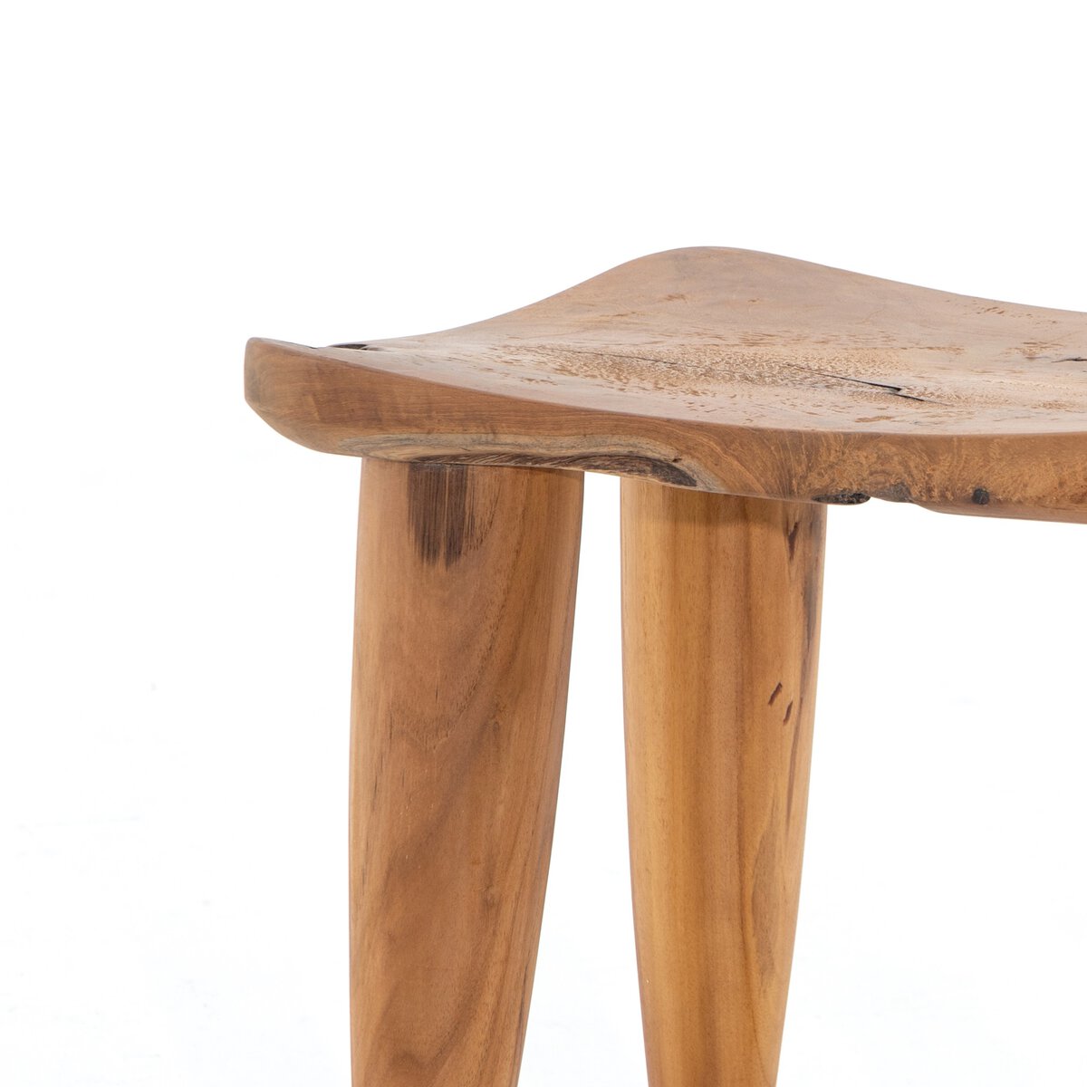 Zuri Outdoor Stool Aged Natural Teak Four Hands