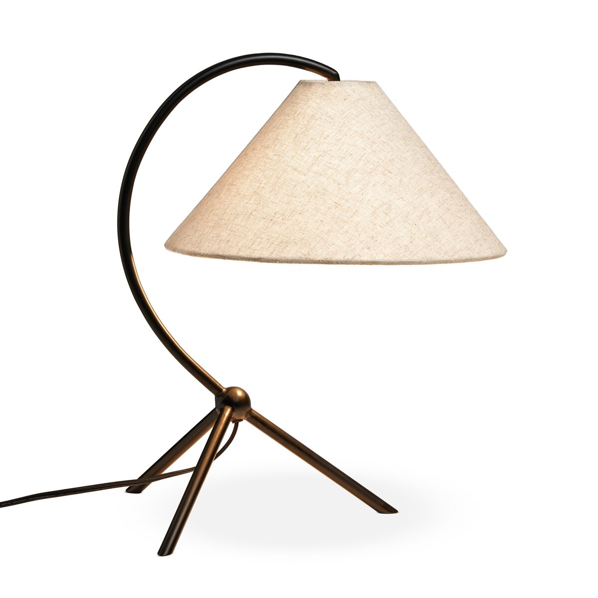 Teak Triangular Table Lamp Teak Triangular Table Lamp