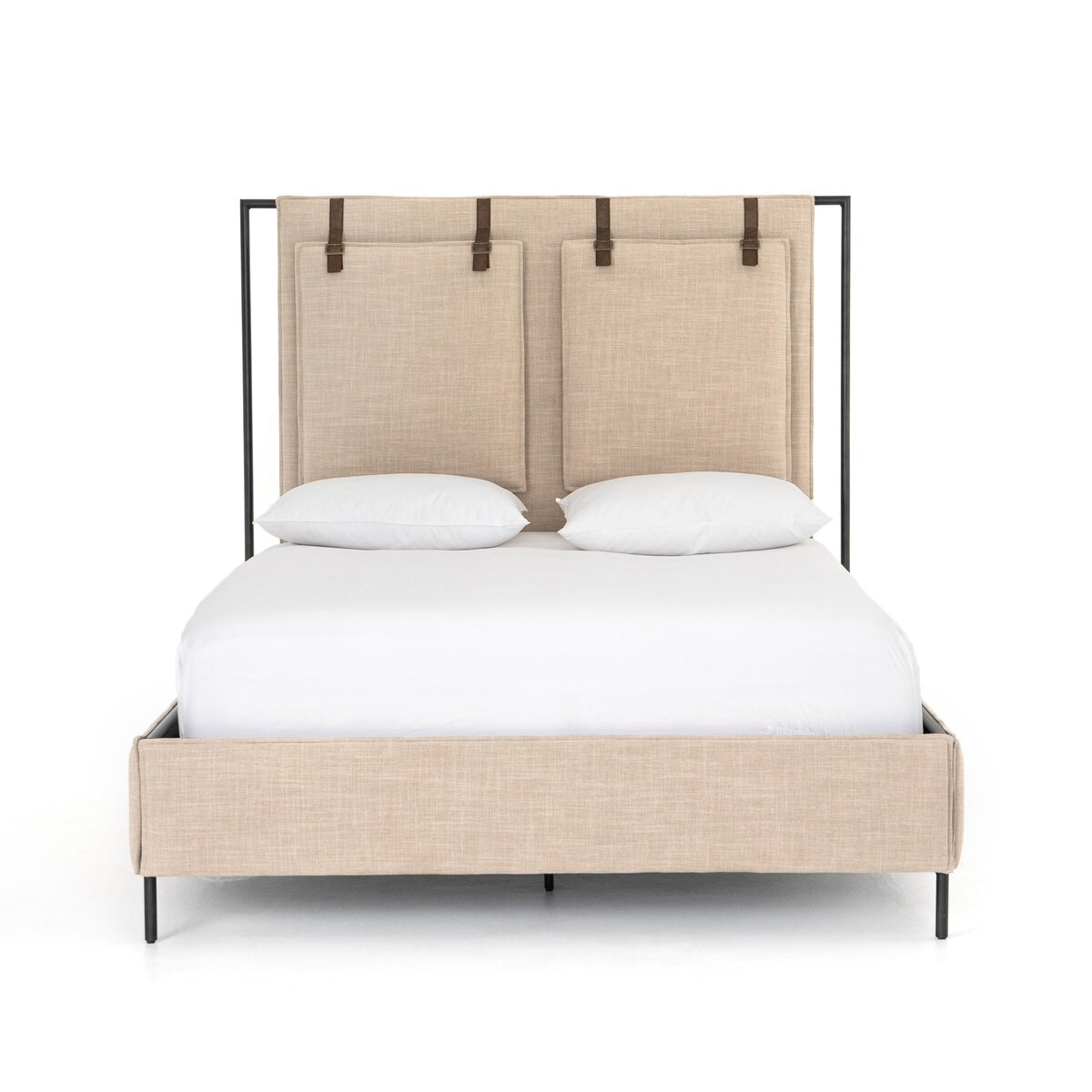 Leigh Upholstered Bed Palm Ecru Four Hands