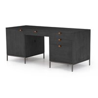 Trey Executive Desk Black Wash Poplar Four Hands
