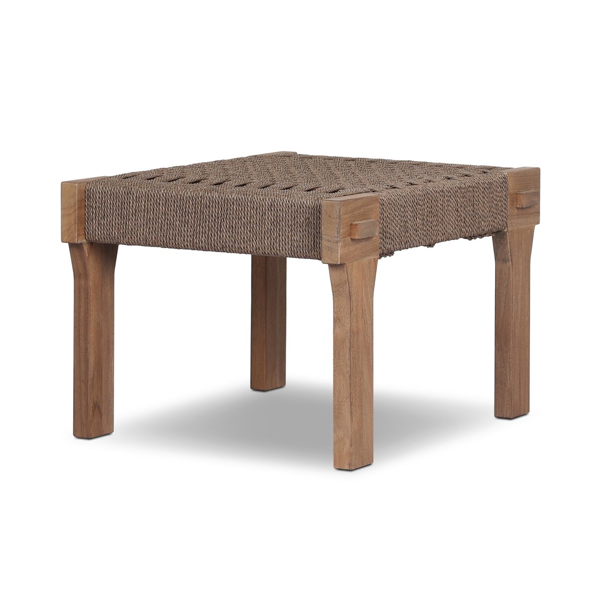 Moxie Outdoor Accent Stool Dark Textured Woven Four Hands