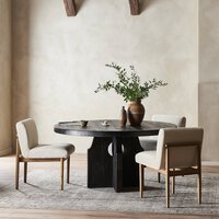 Allandale Round Dining Table Reclaimed Black Elm Four Hands