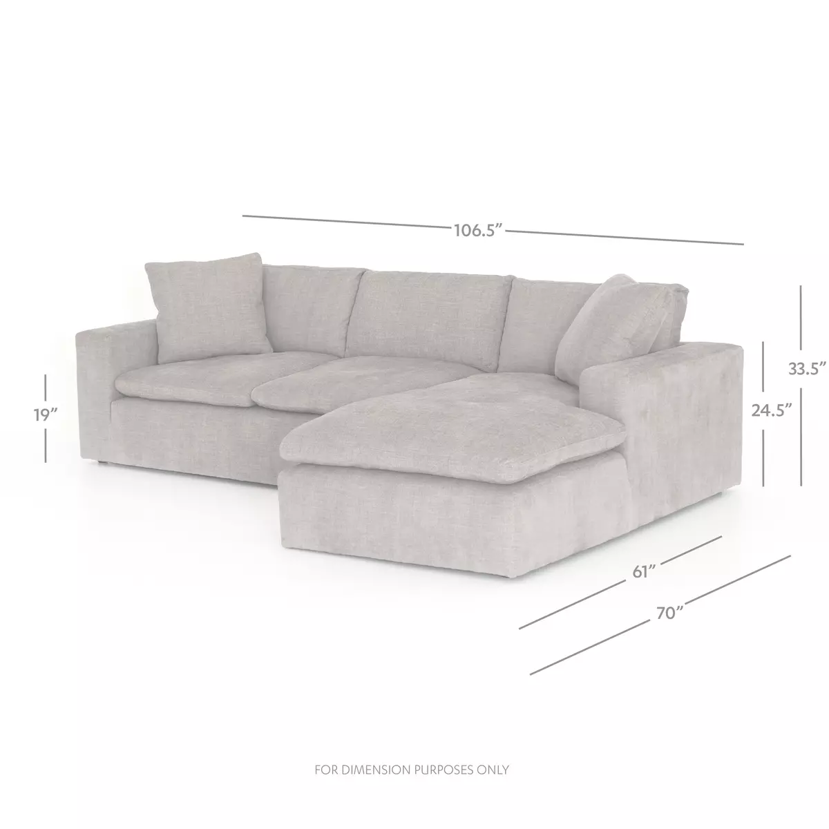 Four Hands Plume Sofa Heather Twill Pewter – CLAYTON GRAY HOME