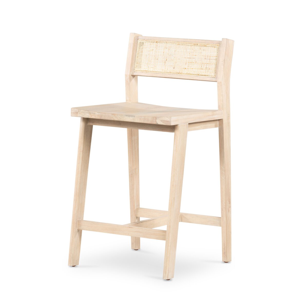 Clarita Bar + Counter Stool White Wash Mango Four Hands