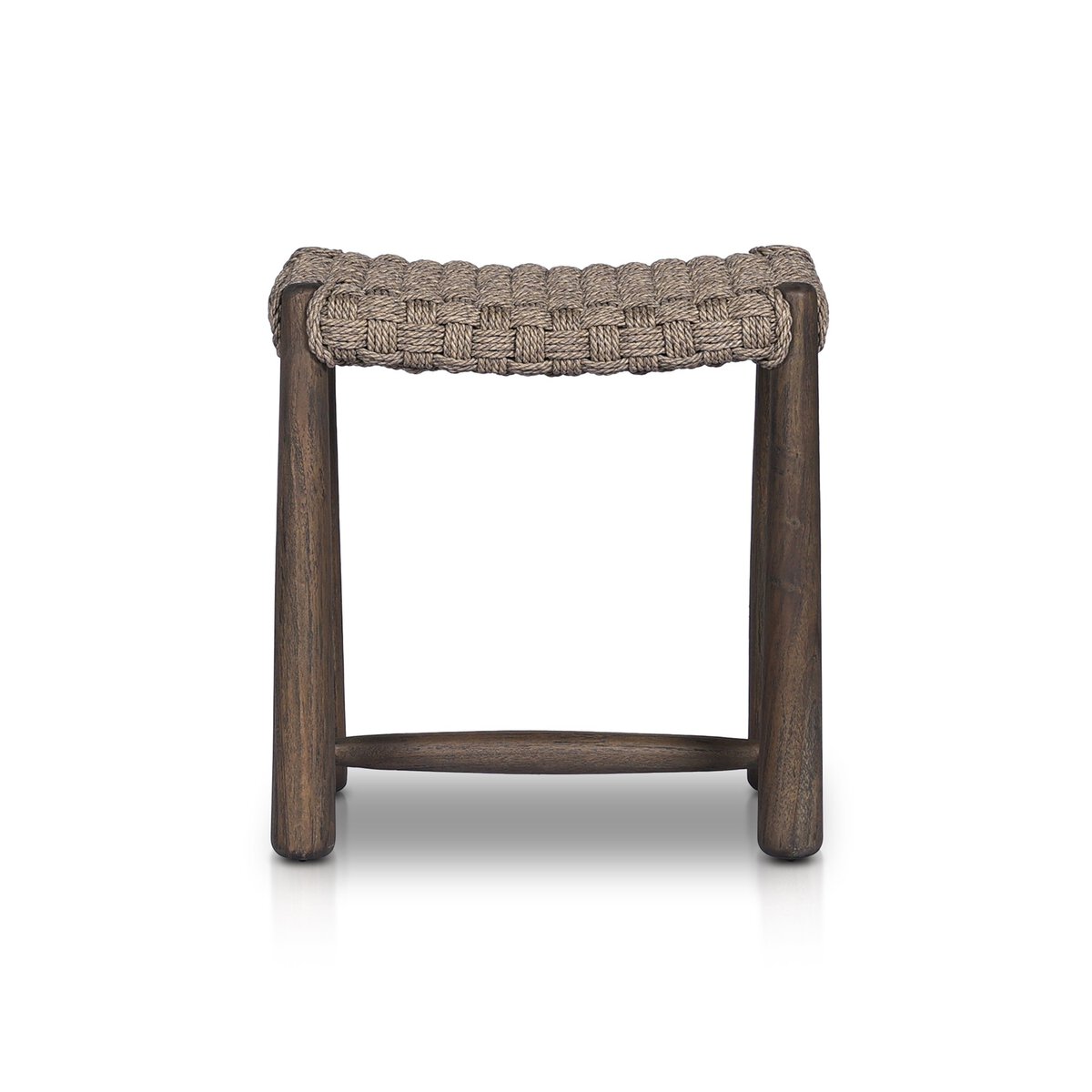 Savio Outdoor Accent Stool Dark Textured Woven Four Hands