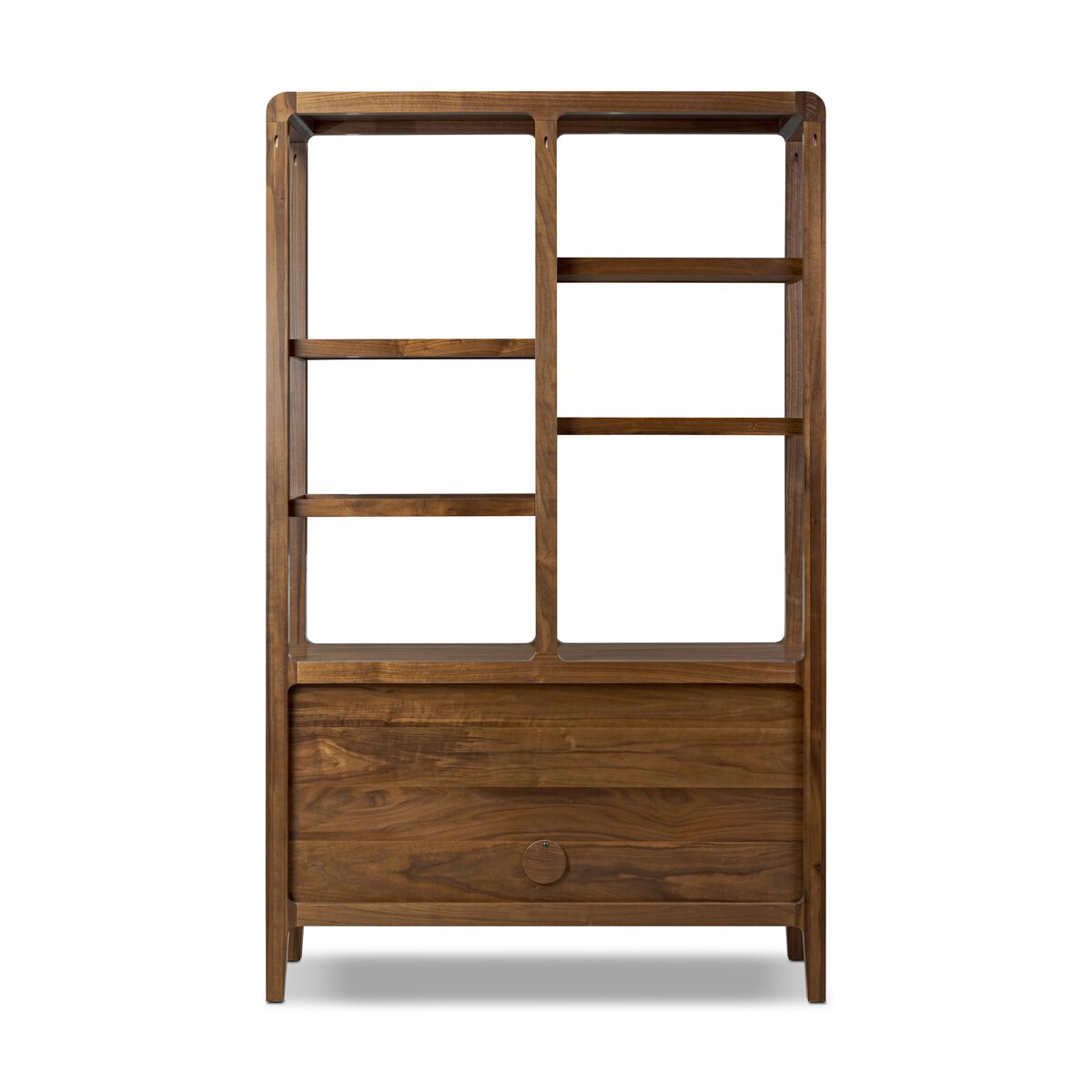 Hawkes Bookcase Dark Walnut Solid Four Hands