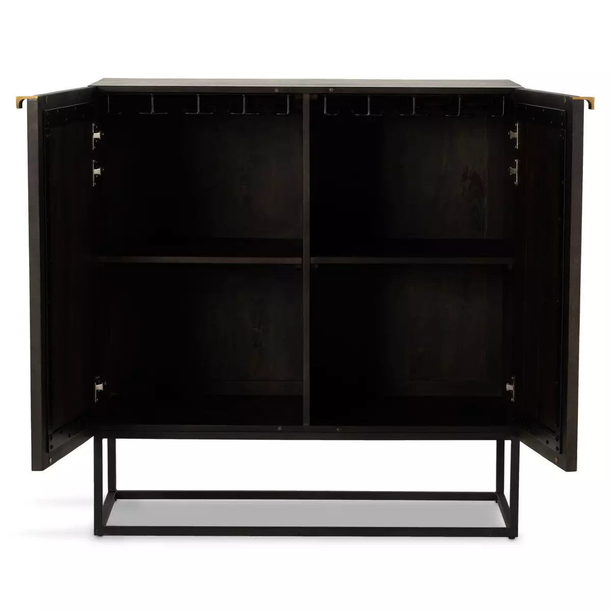 Kelby Bar Cabinet Gunmetal Four Hands