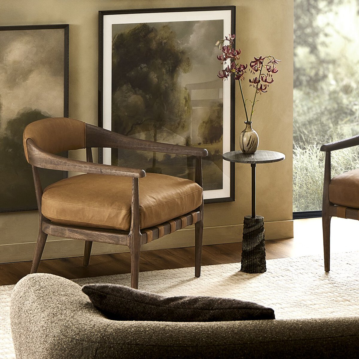 Dane Chair Eucapel Cognac Four Hands