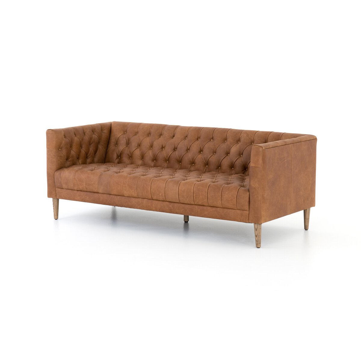 Williams Leather Sofa Natural Washed Camel Four Hands