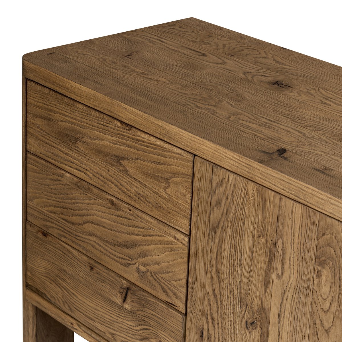 Noeline Media Console Resawn Worn Oak Four Hands