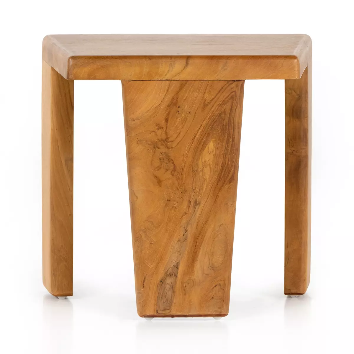 Sansa Outdoor Accent Stool Aged Natural Teak Four Hands