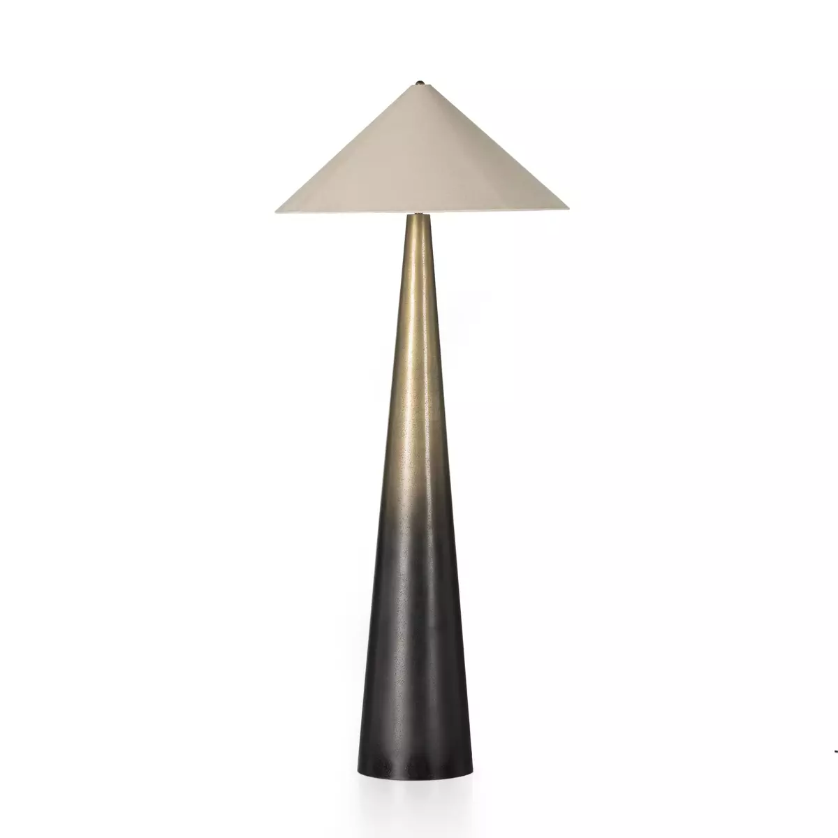 Nour Tapered Shade Floor Lamp Ombre Stainless Steel Four Hands