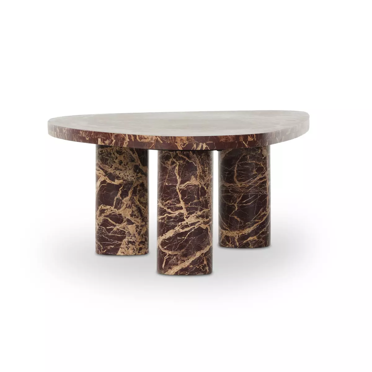 Zion Coffee Table Merlot Marble Four Hands