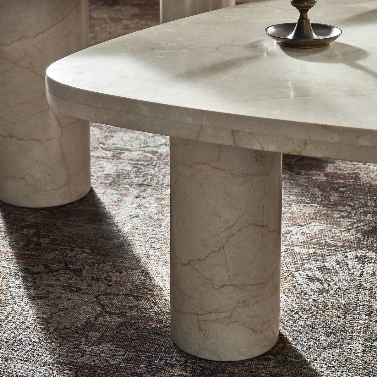 Zion Nesting Coffee Table Set Cream Marble Four Hands